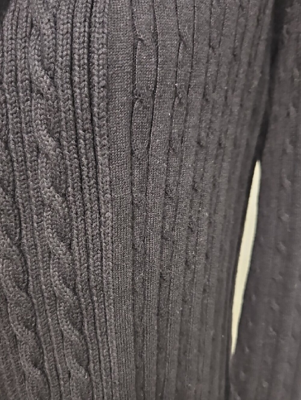 Kim Rogers Black Open-Front Cable Knit Cardigan - Picture 3 of 6